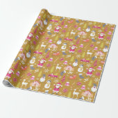 Joy Christmas Gold Cadeaupapier (Uitgerold)