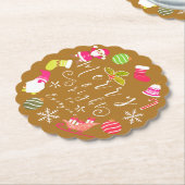 Joy Christmas Gold Kartonnen Onderzetters (Gekanteld)