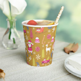 Joy Christmas Gold Papieren Bekers