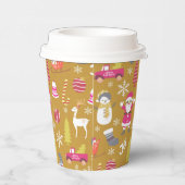 Joy Christmas Gold Papieren Bekers (Rechts)