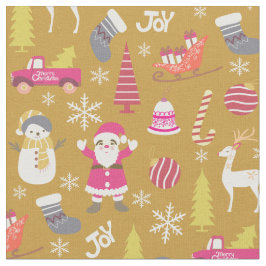 Joy Christmas Gold Stof