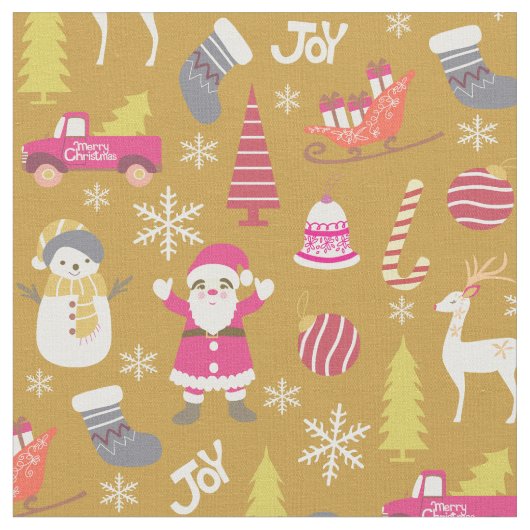 Joy Christmas Gold Stof (Close Up)