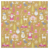 Joy Christmas Gold Stof (Swatch)