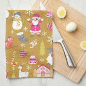 Joy Christmas Gold Theedoek (Quarter Fold)