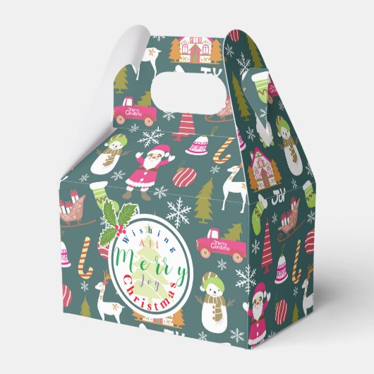 Joy Christmas Green Bedankdoosjes (Voorkant Zijde)