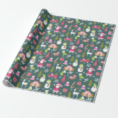 Joy Christmas Green Cadeaupapier (Uitgerold)