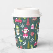 Joy Christmas Green Papieren Bekers (Achterkant)