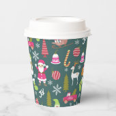 Joy Christmas Green Papieren Bekers (Voorkant)