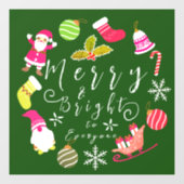 Joy Christmas Green Raamsticker (Vel)