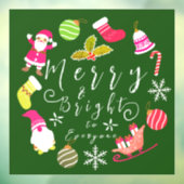 Joy Christmas Green Raamsticker (Vel 3)