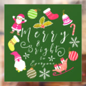 Joy Christmas Green Raamsticker (Vel 2)
