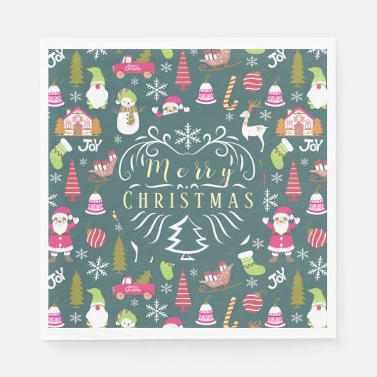 Joy Christmas Green Servet (Voorkant)