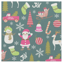 Joy Christmas Green Stof
