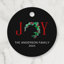 Joy Christmas Half krans vakantie minimalist Bedankjes Labels