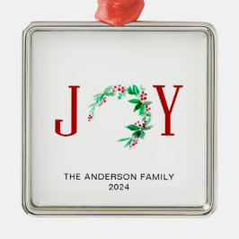 Joy Christmas Half krans vakantie Waterverf Metalen Ornament