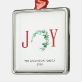 Joy Christmas Half krans vakantie Waterverf Metalen Ornament (Links)