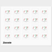 Joy Christmas Half krans vakantie Waterverf Vierkante Sticker (Vel)
