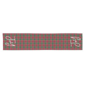 Joy Christmas Holiday Red & Green Tartan Pattern Korte Tafelloper (Horizontaal)