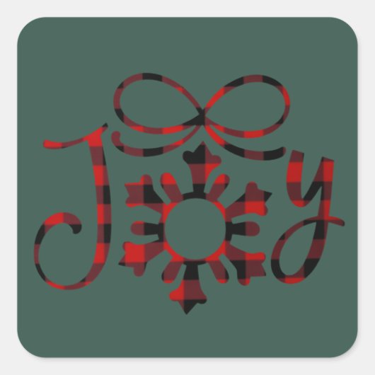 Joy Christmas Joy To The World Joyful Merry Xmas Vierkante Sticker (Voorkant)