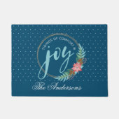 Joy Christmas Krans Elegant Deurmat (Voorkant)