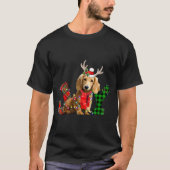 Joy Christmas Lights Long Haired Dachshund Dog San T-shirt (Voorkant)