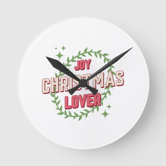Joy Christmas Lover Ronde Klok (Voorkant)