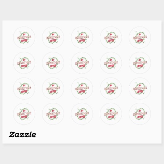 Joy Christmas Lover Ronde Sticker (Vel)