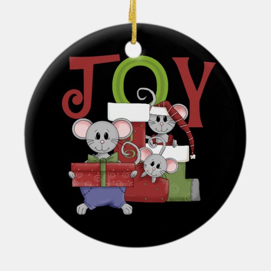Joy Christmas Mice Keepsake Ornament (Achterkant)
