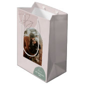 Joy Christmas | Moderne fotovakantieverpakking Medium Cadeauzakje (Achterkant Gekanteld)