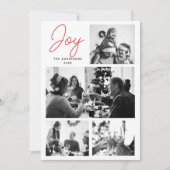 Joy Christmas | Moderne Multi Photo Familie Groet Feestdagenkaart (Voorkant)