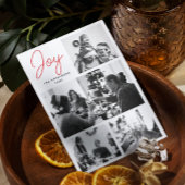 Joy Christmas | Moderne Multi Photo Familie Groet Feestdagenkaart
