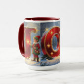 JOY Christmas Mug – 15 oz Festive Mug Mok (Voorkant links)