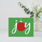 Joy Christmas Ornament Holiday Briefkaart (Staand voorkant)