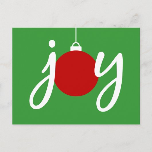Joy Christmas Ornament Holiday Briefkaart (Voorkant)