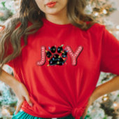 Joy Christmas Paw Print T-shirt