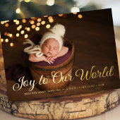 Joy Christmas Photo Folie Baby aangekondigd Folie Uitnodiging
