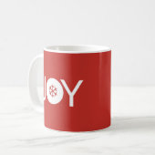 Joy Christmas Red Coffee Mok (Voorkant links)
