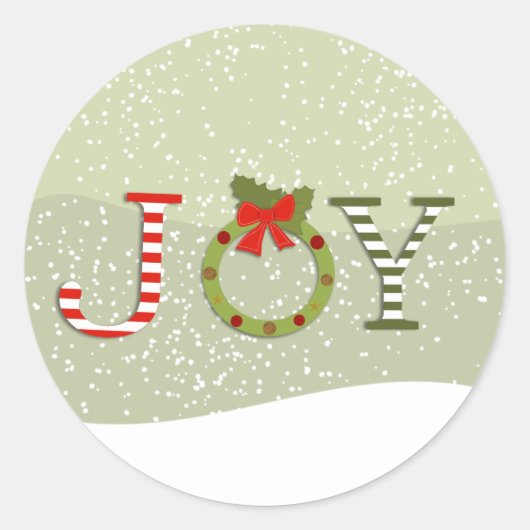 Joy-Christmas Ronde Sticker (Voorkant)