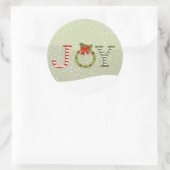 Joy-Christmas Ronde Sticker (Tas)