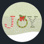 Joy-Christmas Ronde Sticker<br><div class="desc">Vreugde-Kerst stickers.</div>
