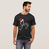 Joy Christmas Santa Hat Christmas Joy   T-shirt (Voorkant volledig)