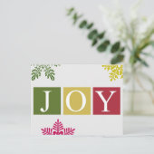 Joy Christmas Snowflakes Briefkaart (Staand voorkant)