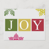 Joy Christmas Snowflakes Briefkaart (Voorkant)