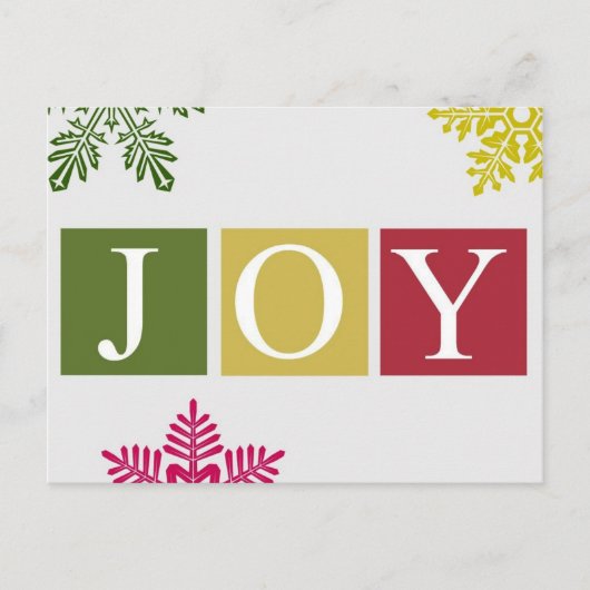 Joy Christmas Snowflakes Briefkaart (Voorkant)