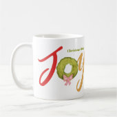 Joy Christmas Typography Kleurrijke Fotonaam Fun Koffiemok (Links)