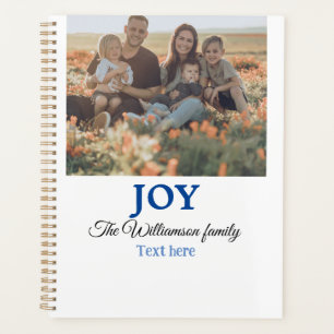 Joy Christmas voeg familienaam toe foto vakantie c Planner