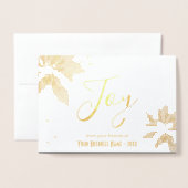 Joy Christmas Wreath Business Logo Folie Kaarten (Voorkant met envelop)