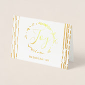 Joy Christmas Wreath Business Logo Folie Kaarten (Voorkant)