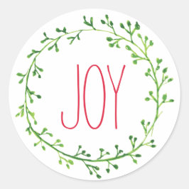 Joy Christmas Wreath Typografie Quote Stickers