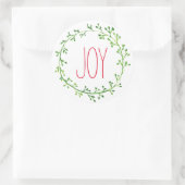 Joy Christmas Wreath Typografie Quote Stickers (Tas)
